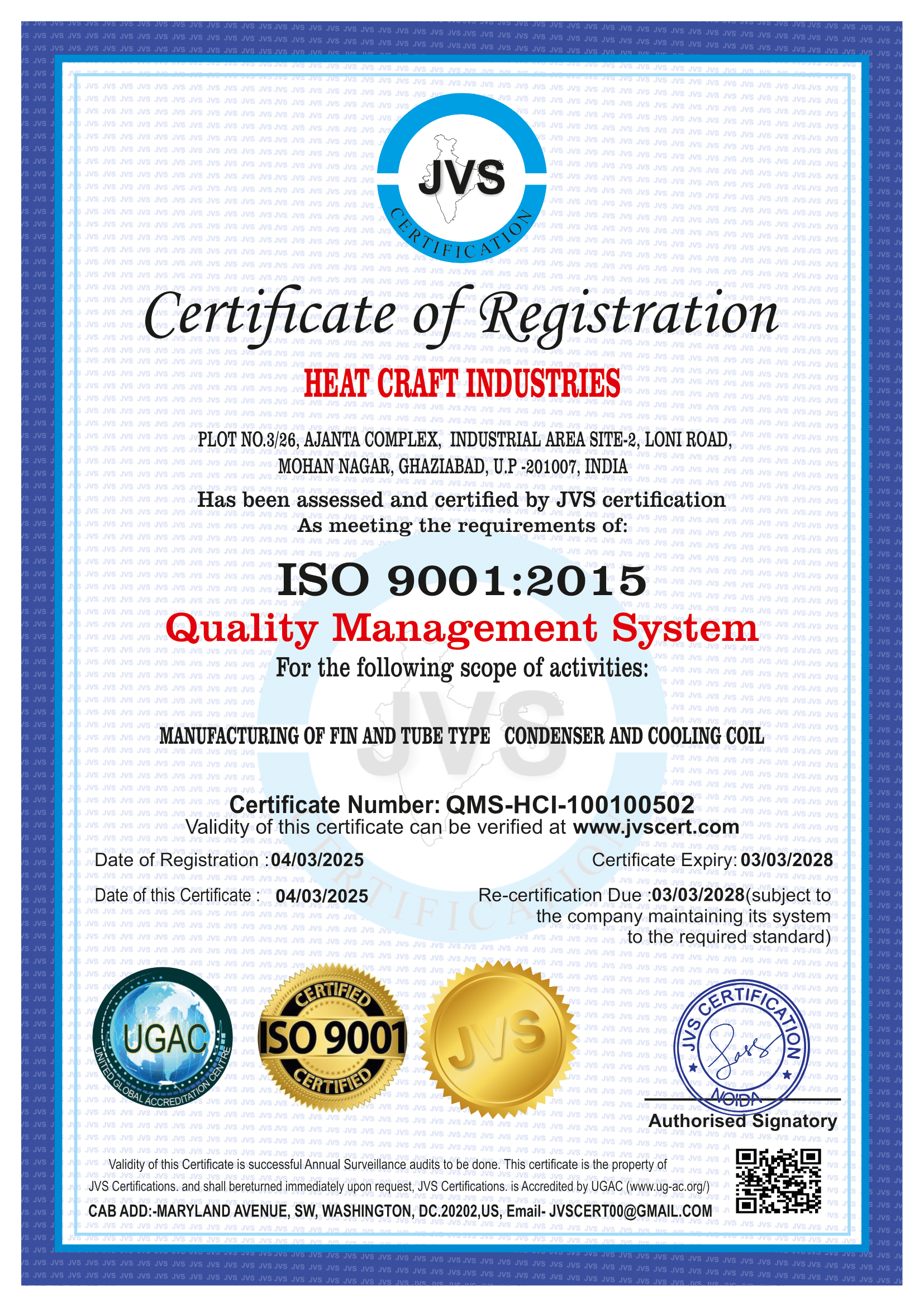 ISO 9001 Certificate